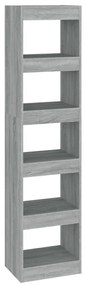 813594 vidaXL Библиотека/разделител за стая, сив сонома, 40x30x166 см
