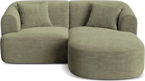 Зелен ъглов диван от рипсено кадифе (десен ъгъл) Campi – Cosmopolitan Design