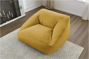 Жълт пуф от изкуствен косъм Lilibet – Bobochic Paris