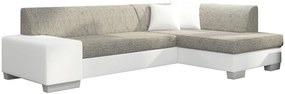 Ъгъл диван Firminio-Right-White - Gray