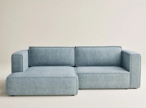 Светлосин шенилов сгъваем/с място за съхранение ъглов диван (ляв ъгъл) Velto – Maison de Rêve