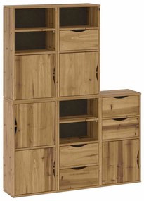 3365356 vidaXL Странични шкафове 5 бр. ODDA 40x24x79 cm борово дърво масив