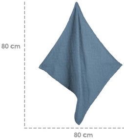 Синьо плетено бебешко одеяло от органичен памук 80x80 cm Seashells – Roba