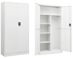 335970 vidaXL Заключващ се шкаф, бял, 90x40x180 см, стомана