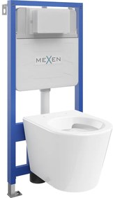 Mexen подтиков комплект WC рамка Fenix Slim с чиния WC Rico, бял гланц - 6103372XX00