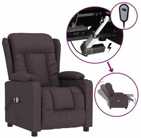 3098794 vidaXL Електрически масажен стол, тъмнокафяв, текстил