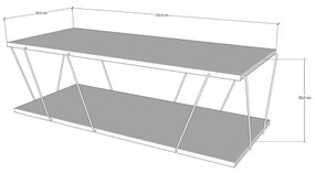 Холна маса Kalune Design 854KLN2808, 120х50 см, 2 нива, Меламиново покритие/метал, Кафяв/черен