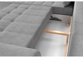 Светлосив разтегателен ъглов диван (ляв ъгъл) Balitco – Ropez