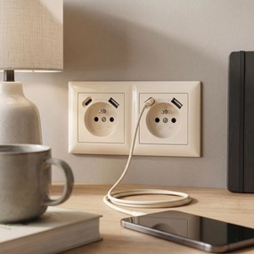 Двойна рамка за контакти OSTE JNH014-2F Beige