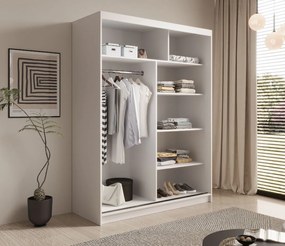 Гардероб Naldo 150 с плъзгащи врати - Бял