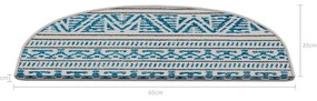 Сини килимчета за стълби в комплект от 16 части 20x65 cm Cottage Warmth - Vitaus
