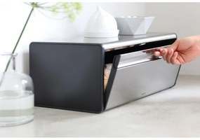 Кутия за хляб Brabantia Fall Front 646848, 18 л, 46.5х25 см, Стенен монтаж, Инокс