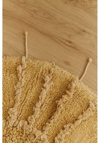 Ръчно изработен памучен кръгъл килим подходящ за пране в цвят горчица ø 100 cm Solar Multishape – Lorena Canals