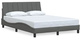 3310385 vidaXL Рамка за легло без матрак Hanko, тъмносива, 140x190 см, плат