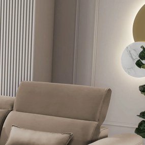 Светлокафяв кадифен разтегателен ъглов диван с място за съхранение (ляв ъгъл) Foble – ELTAP