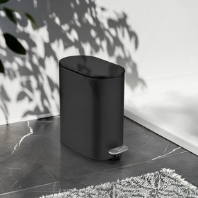Матово черно стоманено кошче за боклук с педал 5 l Collungo – Wenko