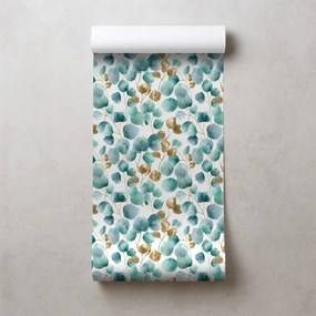 Фототапет – Златни и тюркоазени листа