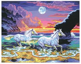 KSG Crafts - Рисуване по номера - голям  размер "Коне в морето"