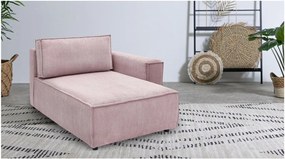 Светлорозов модул за диван от велур, десен ъгъл Nihad modular - Bobochic Paris