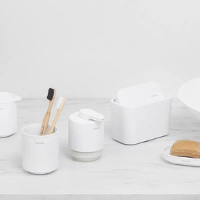 Стойка за четки за зъби Brabantia MindSet 1005685, Лесно почистване, Широк отвор, Минерално покритие, Бял