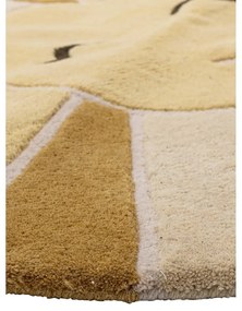 Бежов/в кехлибарен цвят вълнен детски килим ø110 cm Sun – Bloomingville Mini