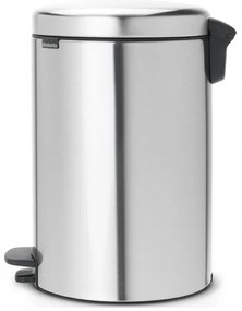 Кош за боклук с педал Brabantia NewIcon 649046, 20 л, Плавно затваряне, Противоплъзгаща основа, Устойчив на пръстови отпечатъци, Инокс/Мат