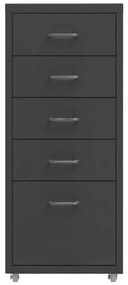 335915 vidaXL Мобилен офис шкаф, антрацит, 28x41x69 см, метал