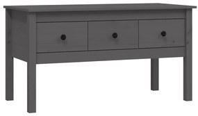 820943 vidaXL Кафе маса, Сиво, 102x49x55 см, борово дърво масив