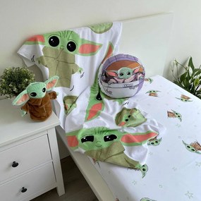Памучна бебешка кърпа 70x140 cm Star Wars Baby Yoda - Jerry Fabrics