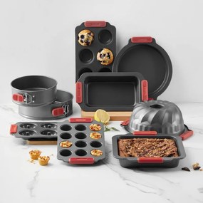 Форма за понички Lekue 1009477, 31x18x3 см, Незалепващо керамично покритие, Стомана, +4°C / +240°C, Черен