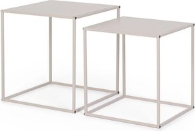 Бежови метални масички за кафе в комплект 2 бр. 38x38 cm Alrik – Yes Everyday