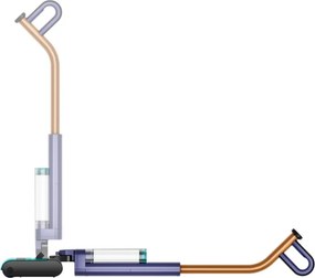 Уред за мокро и сухо почистване Dyson Clean+Wash Hygiene 432030-01, 530/760 мл, 45 мин, 350 м2, 4 режима, Самозадвижване, Сушене на ролката, Пруско синьо/меден