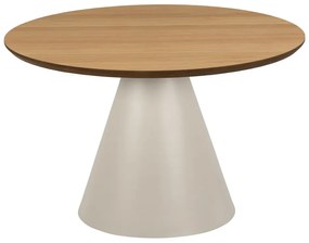 Кръгла масичка за кафе с дъбов плот в кремав и в естествен цвят ø 65 cm Soli – Actona