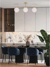 Осветително тяло за таван със стъклен абажур в бяло и златисто 15x69 cm Amadeo – Candellux Lighting