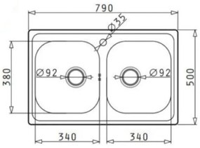 Мивка Maidsinks Вградена 2B-79 x 50 см