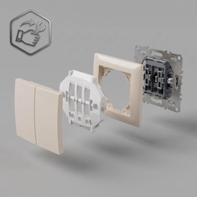Двоен Ключ с Рамка OSTE JNH007-W BEIGE