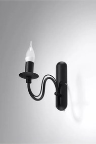 Черна метална стенна лампа Fiorano – Sollux