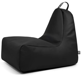 Черен пуф от изкуствена кожа Chill XL – So Soft?