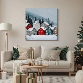 Картина на платно Коледна – Зимна приказка в планината