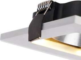 Комплект от 6 модерни вградени прожектора алуминиеви въртящи се и накланящи се GU10 50mm - Qure