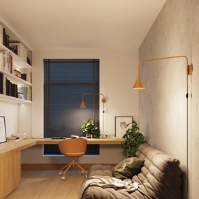 Жълта стенна лампа за контакт ø 14 cm Zylo – Sollux