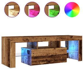 856301 vidaXL ТВ шкаф с LED осветление, 120x36,5x40 см, инженерно дърво