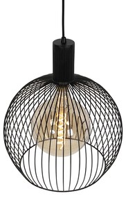 Дизайнерски кръгъл висящ аплик черен 40 см - Dos