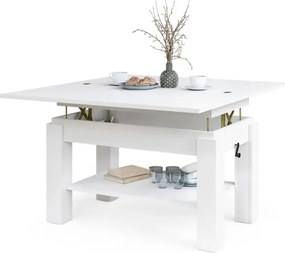 БРАВО Бял - РАЗТЕГАТЕЛНА ХОЛНА МАСА С ПОВДИГАЩ МЕХАНИЗЪМ И С РАФТ