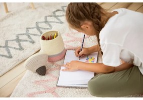 Розов и кремав ръчно изработен памучен килим подходящ за пране 120x160 cm Atlas Natural – Lorena Canals