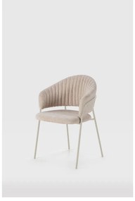 Бежови тапицирани трапезни столове в комплект с подлакътници 2 бр. Leticia – Marckeric
