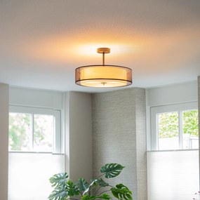 Модерна таванна лампа черна с бяла 50см 3-светлина - Drum Duo