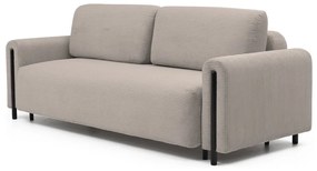 Светлокафяв сгъваем/с място за съхранение диван от рипсено кадифе 244 cm Arcadova – ELTAP