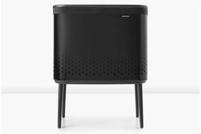 Кош за пране Brabantia Bo 1004175, 60 л, Пълнене без отваряне, Вентилационни отвори, Регулируеми крачета, Черен