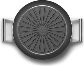 Плитка тенджера с капак Smeg DPF2812BLM, 28 см, 4.3 л, Керамично незалепващо покритие, Фурна до 250C, Без PFAS, Индукция, Черен